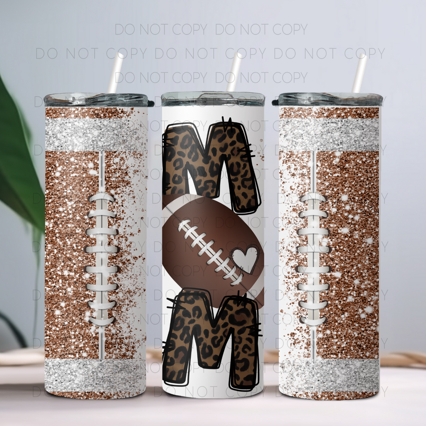 Glitter Football Mom 20oz Tumbler