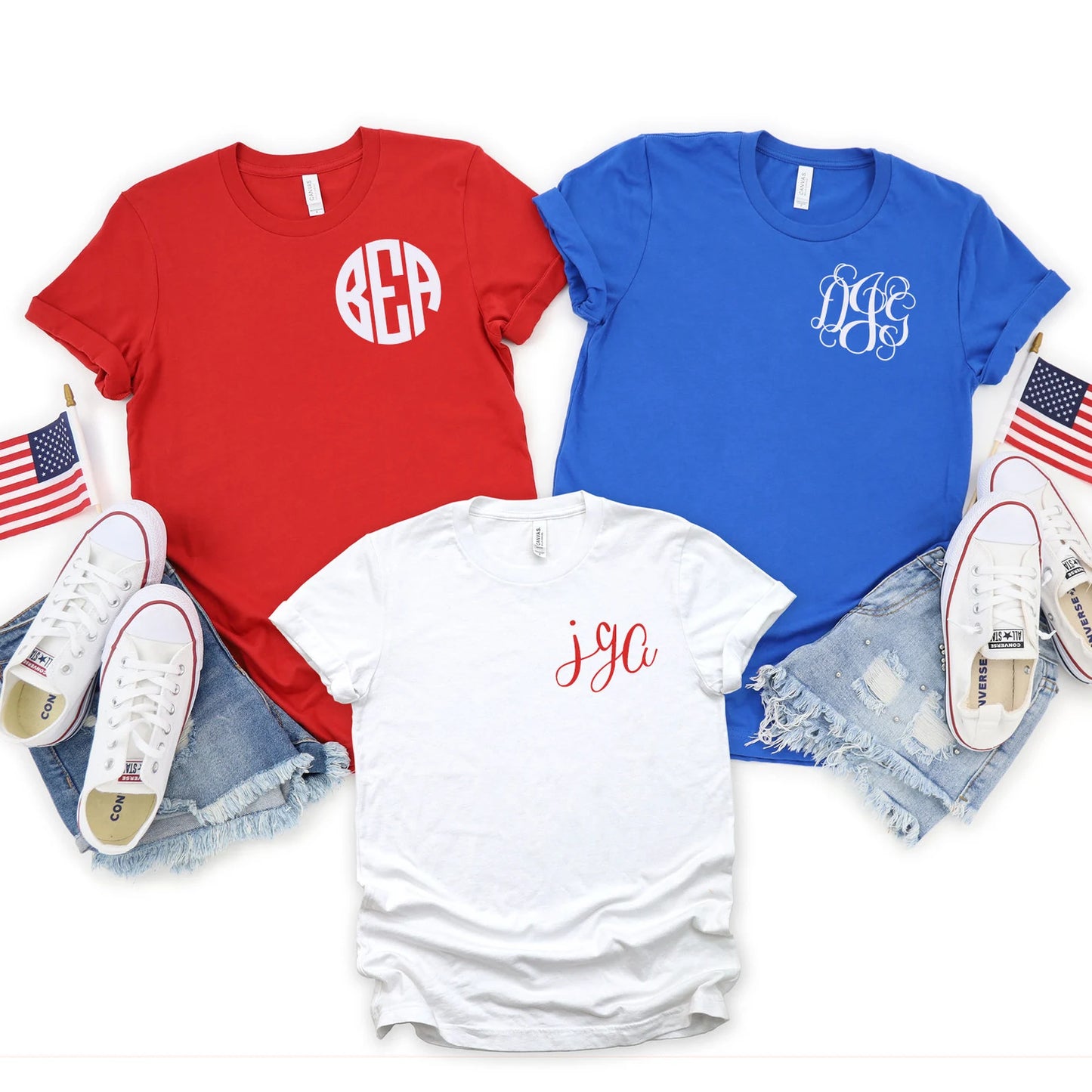 4TH OF JULY MONOGRAM TEE