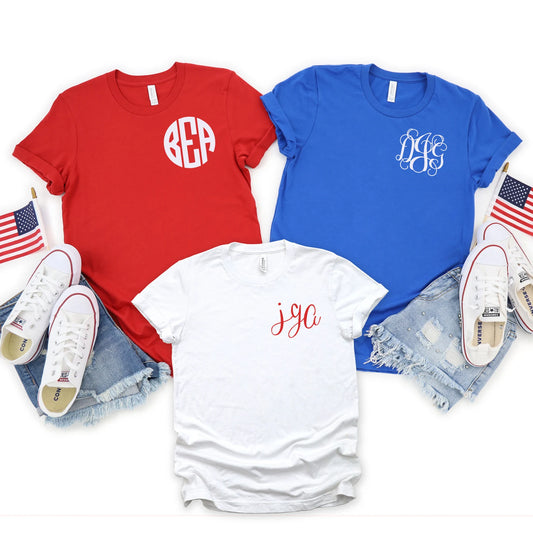 4TH OF JULY MONOGRAM TEE