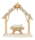 Watercolor Baby Jesus in Manger Figurine