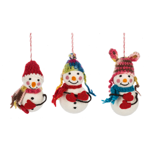 Handcrafted Jolly Snowman Ornaments
