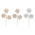 Glittered Snowflake Picks