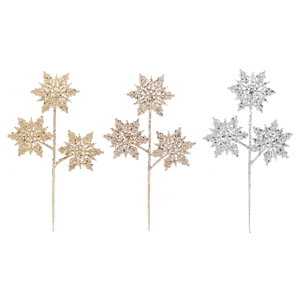 Glittered Snowflake Picks