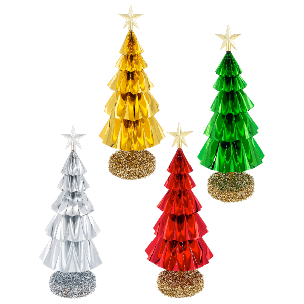 Red & Green Foil Trees