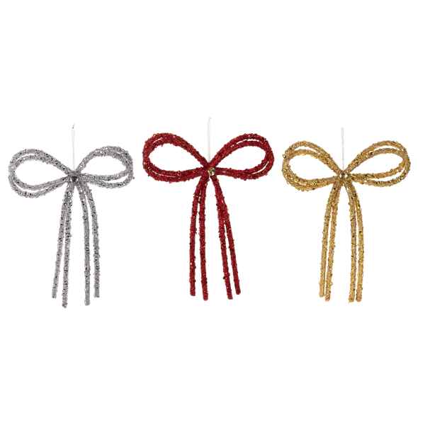 GLITTER BOW ORNAMENT