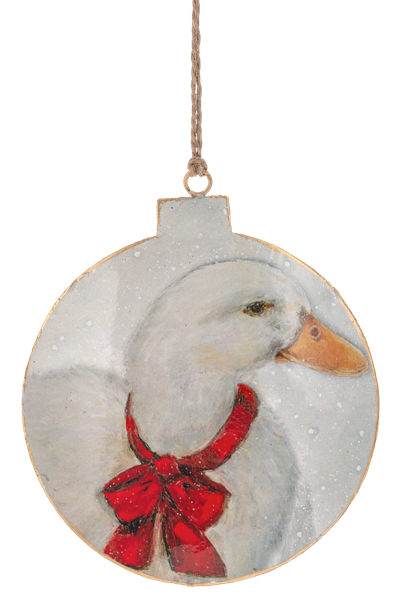 Santa Goose Disk Ornament
