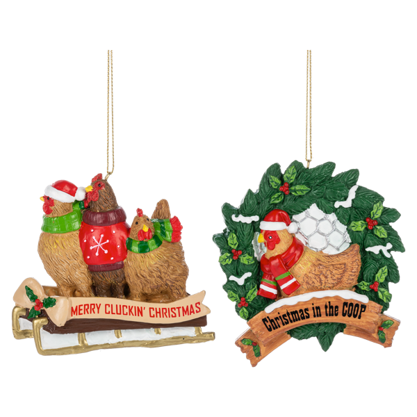 Christmas Chicken Ornaments