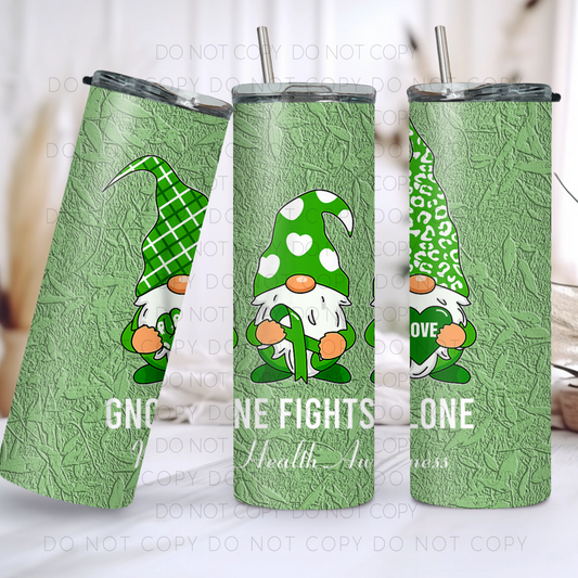 Gnome One Fights Alone Mental Health Awareness 20oz Tumbler