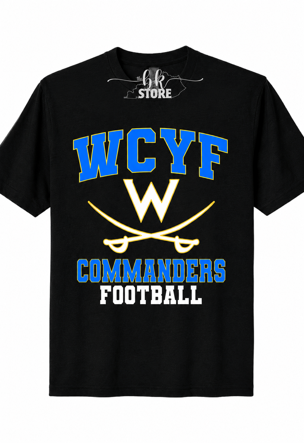 Black Tee- WCYS-Commander Football Personalization