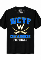 Black Tee- WCYS-Commander Football Personalization