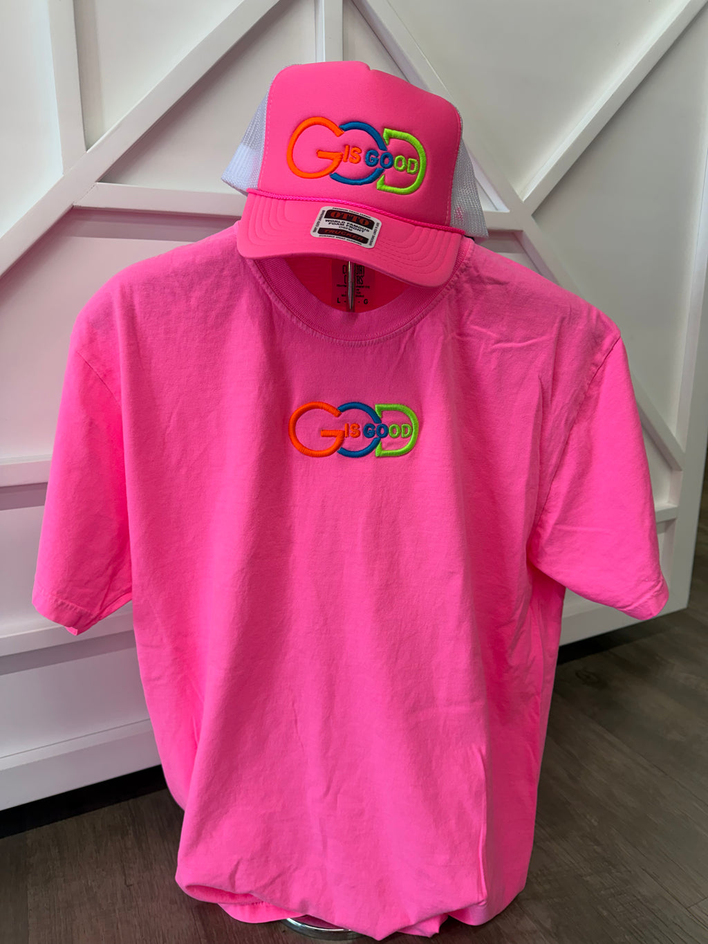 God Is Good Puff Embroidery (tee or hat)