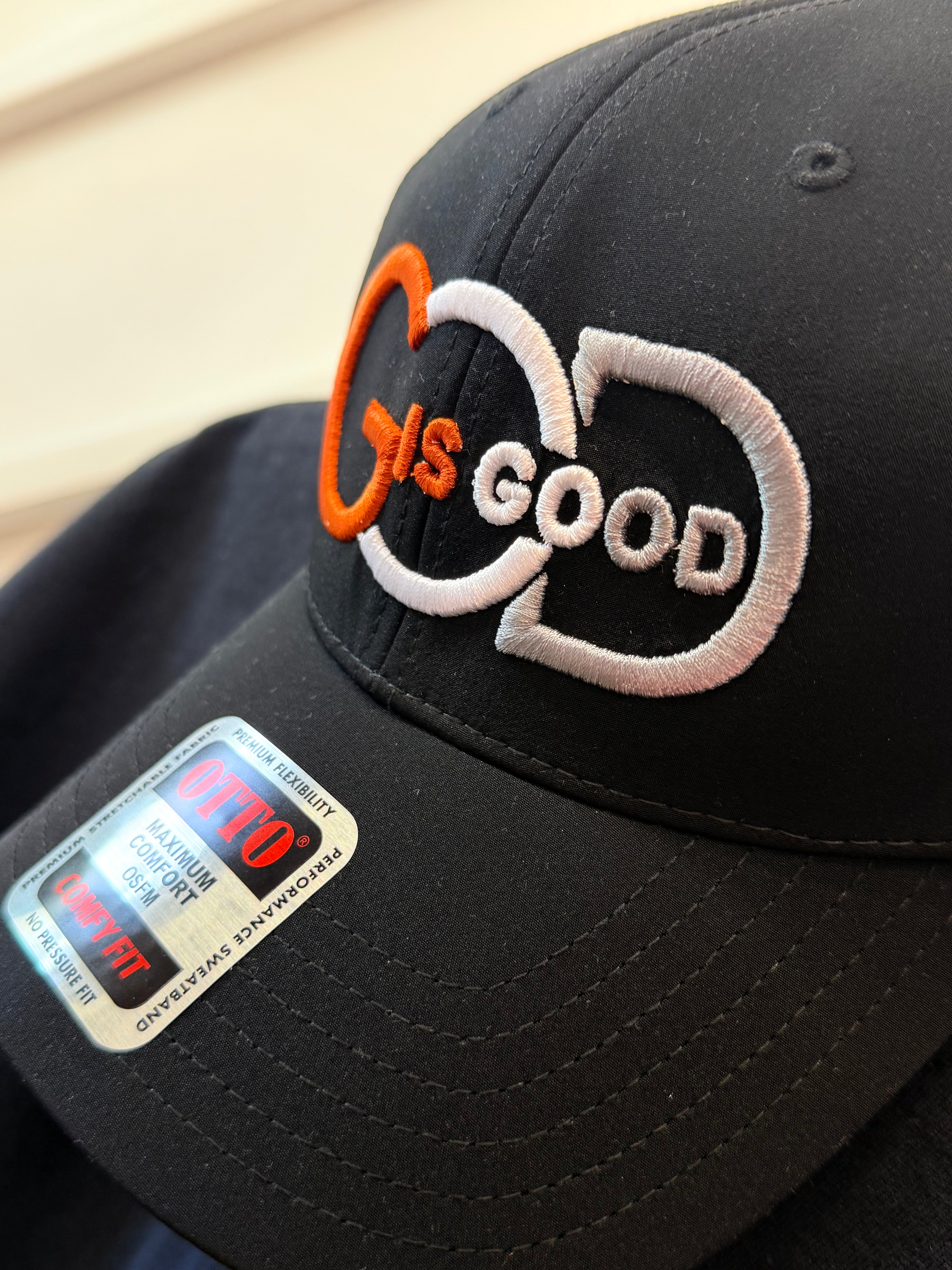 God Is Good Puff Embroidery (tee or hat)