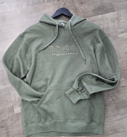 Cozy season embroidered hoodie