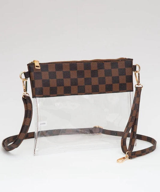 CHECKERED STADIUM PURSE